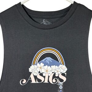 ASICS Women's Graphic Tank Top Black Rainbow Floral‎ Sleeveless Athletic Small